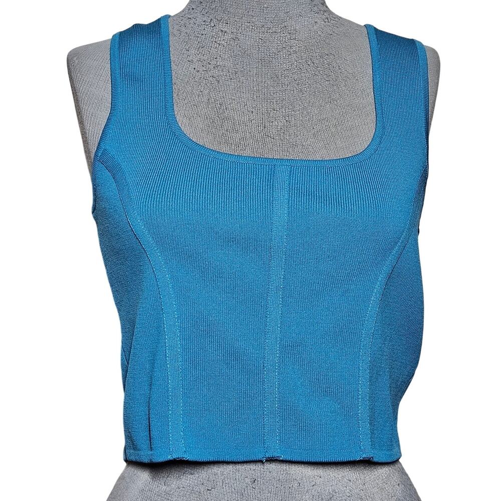 Blue Knit Sleeveless Top Size Large